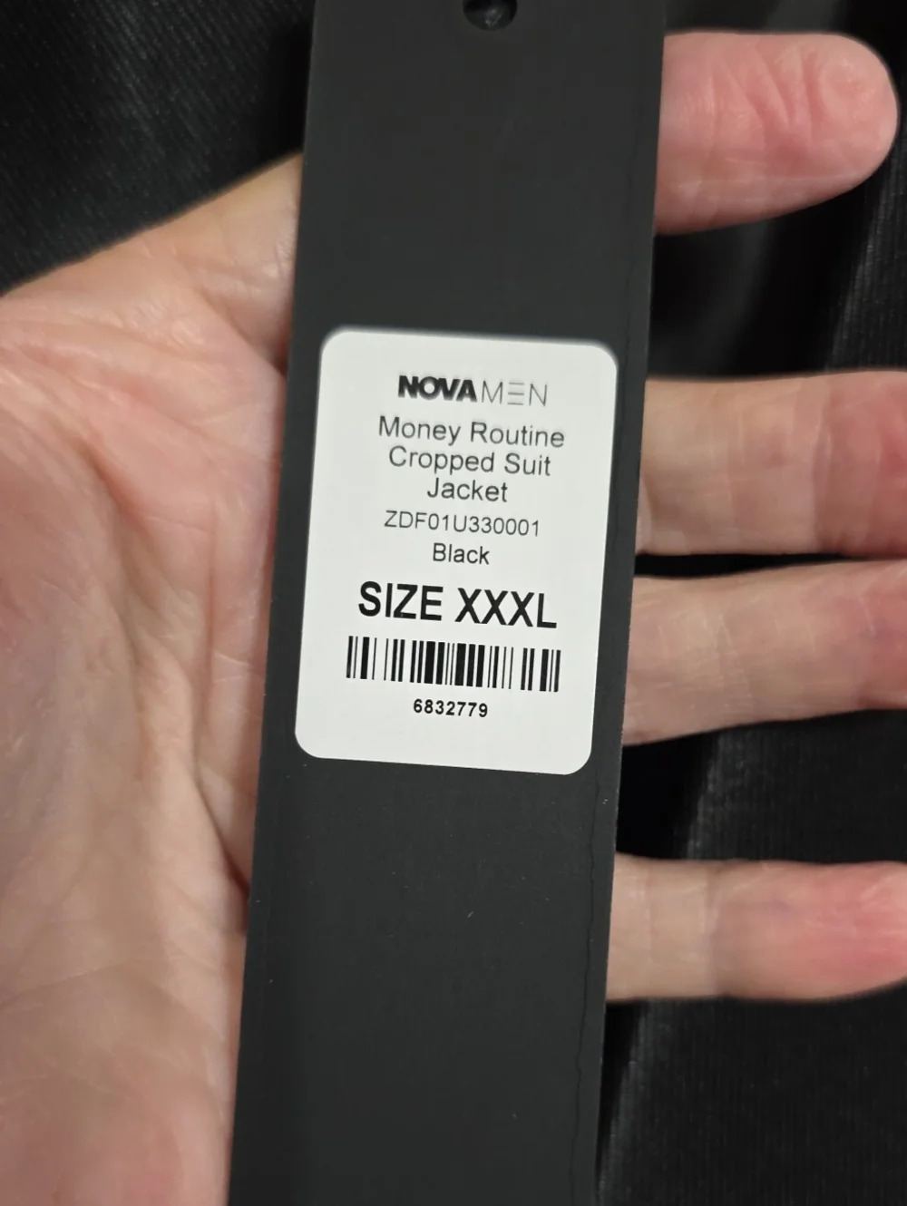 NWT Nova MEN Money Routine Cropped Suit Jacket Shiny Black Pockets Modern XXXL